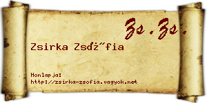 Zsirka Zsófia névjegykártya