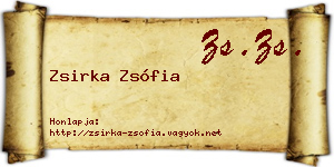 Zsirka Zsófia névjegykártya