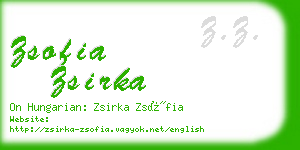 zsofia zsirka business card